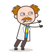Cartoon Scientist Helpless Expression Vector