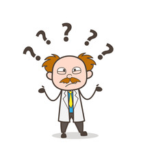 Cartoon Confused Scientist Expression