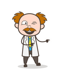 Cartoon Naughty Scientist Face Vector Expression