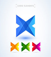 Abstract letter X logo template. Material design style
