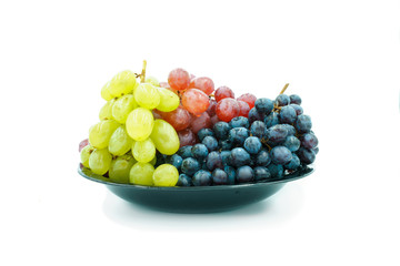 Plate with bunches of grapes