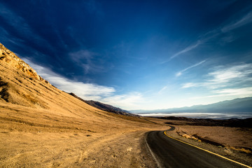 Winding road through Death Valley
