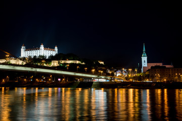 Fototapeta na wymiar Bratislava castle and St. Martin's Cathedral