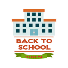 Naklejka premium Vector illustration school supplies banner.