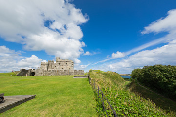 Castle grounds on the coast in Cornwall