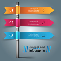 3D infographic design template and marketing icons.