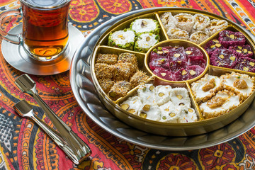 Eastern sweets. Turkish delight (Rahat lokum)