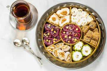 Eastern sweets. Turkish delight (Rahat lokum)