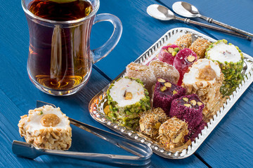 Eastern sweets. Turkish delight (Rahat lokum)