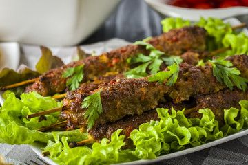 Skewers of minced meat