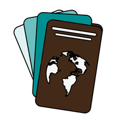 passport with planet on cover icon image