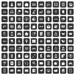 100 telephone icons set black