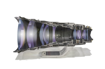 Sectional camera lens view