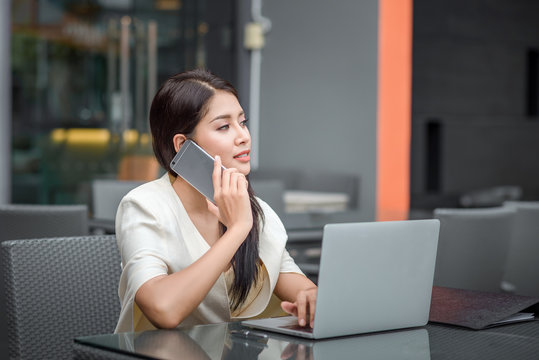 young business woman with laptop