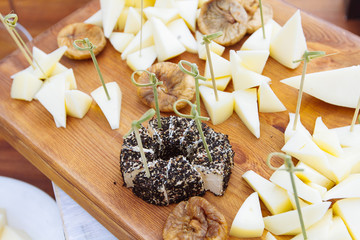 Cheese plate: Emmental, Camembert cheese, blue cheese
