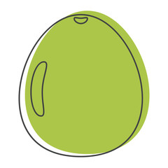Green pomelo in doodle style icons vector illustration for design and web isolated on white