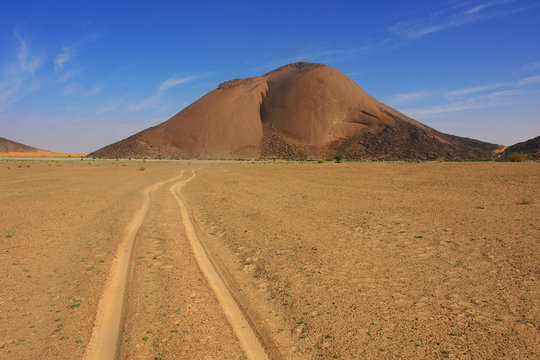 Ben Amera  -  the world's third largest monolith located in Mauritania, close to the border with Western Sahara

