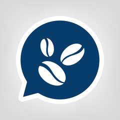 Sprechblase Kaffeebohnen