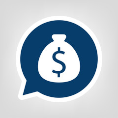 Sprechblase Geldsack $