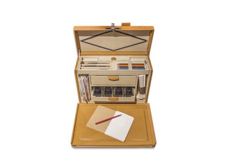 Olden portable writing implements box