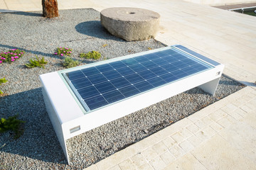 Bench with solar panel