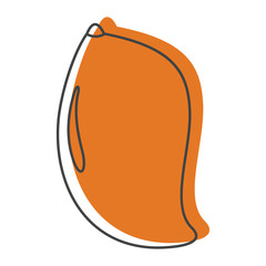 Mango in doodle style icons vector illustration for design and web isolated on white background