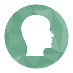 Polygon Icon Kopf im Profil