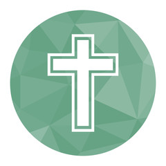 Polygon Icon Kreuz mit Umrandung