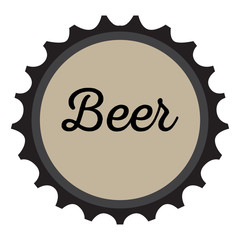 Isolated beer bottle cap on a white background, Vector illustration