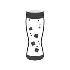 Isolated outline of a beer glass, Vector illustration