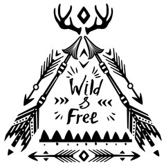 Hand drawn Wild Free lettering
