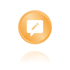 Nachricht Bronze Münze mit Reflektion