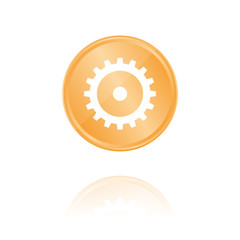 Zahnrad Optionen Bronze Münze mit Reflektion