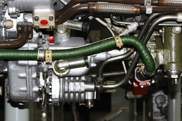 the internal structure of the aircraft engine, army aviation, military aircraft and aerospace industry