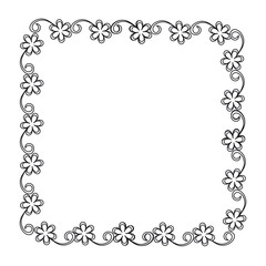 Frame of flowers for design. Vector image for your website