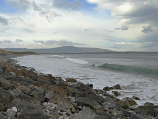 Strandhill beach in County Sligo Ireland. High tide.