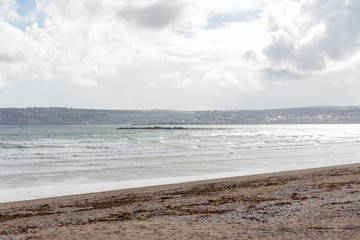 Marazion in Cornwall beach view in the summertime