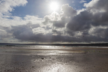 Sky over Marazion beach in Cornwall