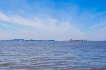 View of the statue of liberty from Battery Park