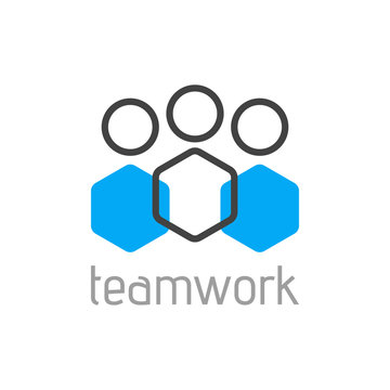 Teamwork logo concept. Team person symbol. Vector
