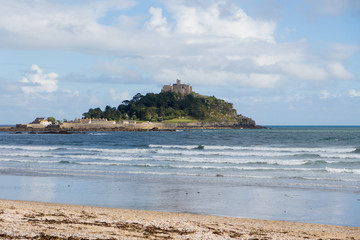 Marazion in Cornwall beach view in the summertime
