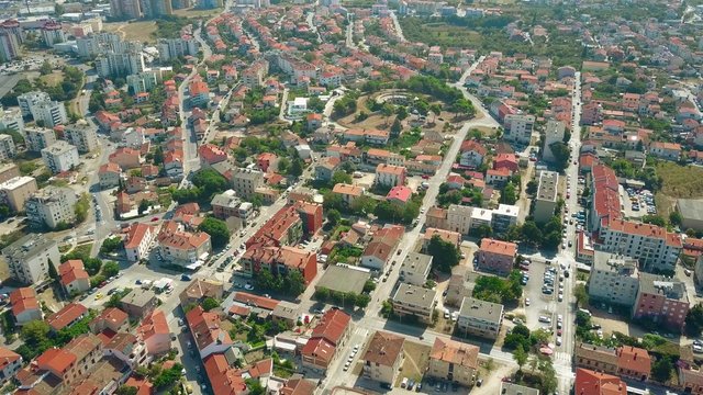Aerial view of the city of Pula in summer, Croatia