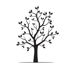 Black Tree. Vector Illustration.