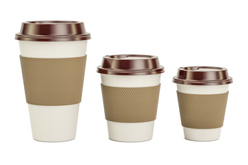 Disposable Cups Set, 3D rendering