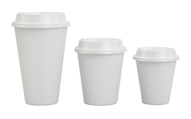 Disposable Cups Set, 3D rendering