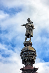 Fototapeta na wymiar Sculpture of Christopher Columbus in Barcelona, Spain