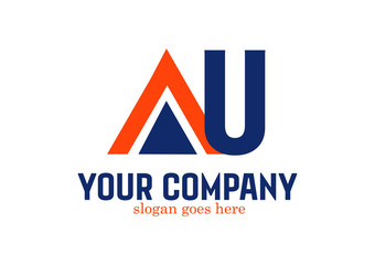 Letter AU Logo Design Vector