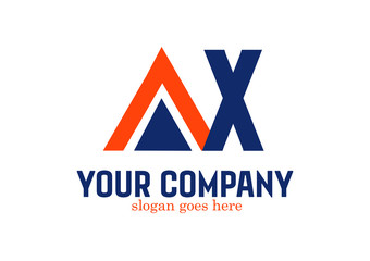 Letter AX Logo Design Vector