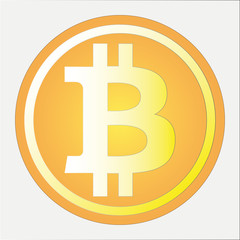 bitcoin symbol , bitcoin label ,  coin illustration