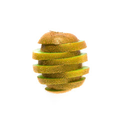 Fototapeta na wymiar Slice Kiwi Fruit on White Background